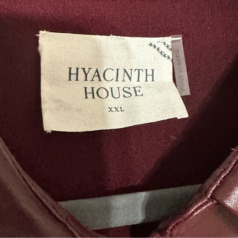 TUCKERNUCK Hyacinth House Burgundy Front Zip Faux Leather Mini Dress - Picture 6 of 9
